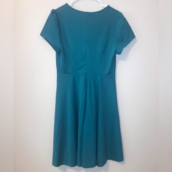 Women's Ruched Bow Tie A Line Vintage Formal Work Dress - Picture 2 of 5